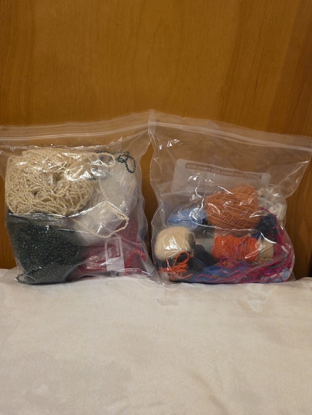 Lot Of Odds And Ends Yarn In 2 Zip Storage Bags